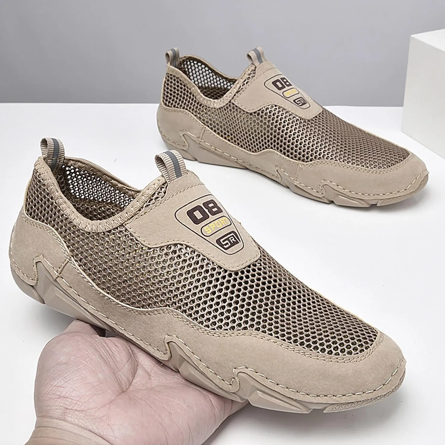 Men's Casual Sandals Closed Toe Comfortable Mesh Outdoor Fisherman Shoes Lightweight Walking Sandals for Male