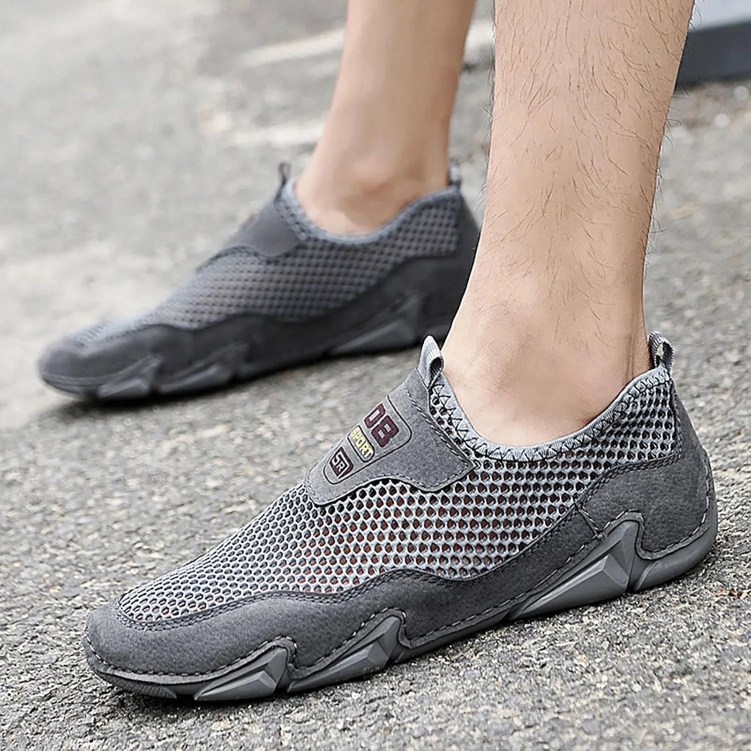 Men's Casual Sandals Closed Toe Comfortable Mesh Outdoor Fisherman Shoes Lightweight Walking Sandals for Male