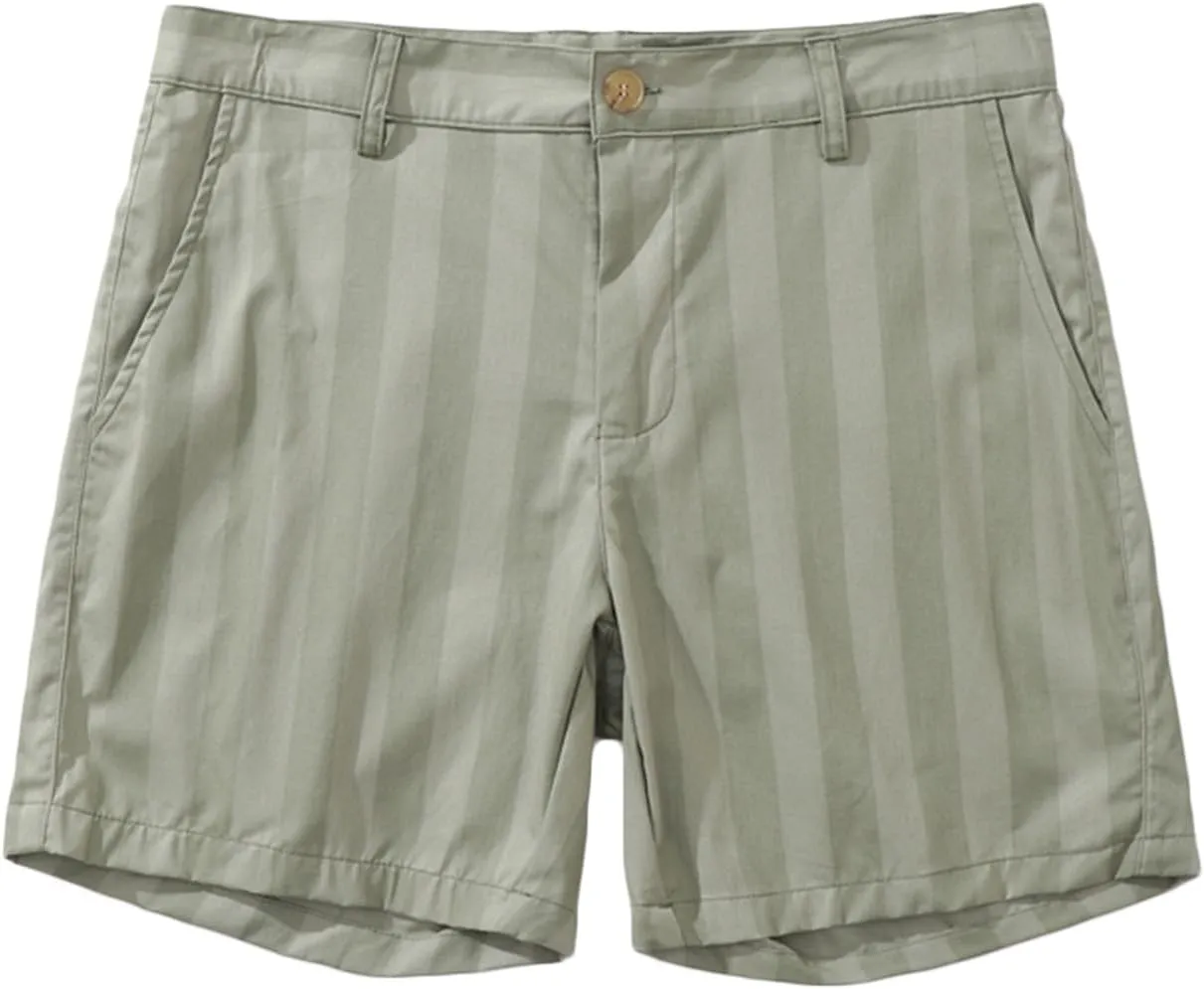 Mens Casual Striped Shorts Slim Fit 9" Inseam Chino Shorts Cotton Twill Flat Front Dress Shorts with Pockets Summer Outfits