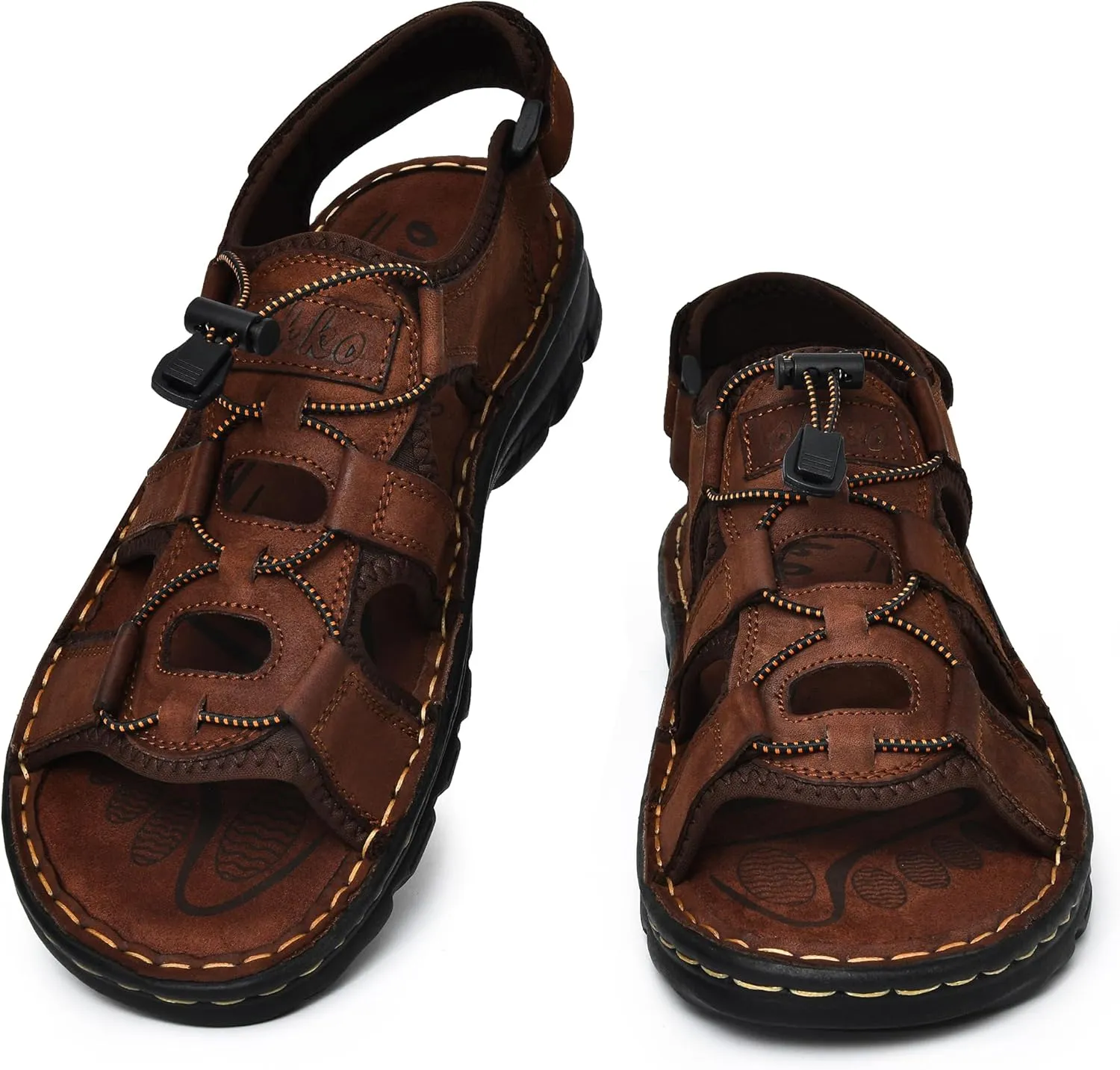 Mens Leather Sandals Open Toe Athletic Fisherman Sandal Casual Summer Outdoor Shoes for Men