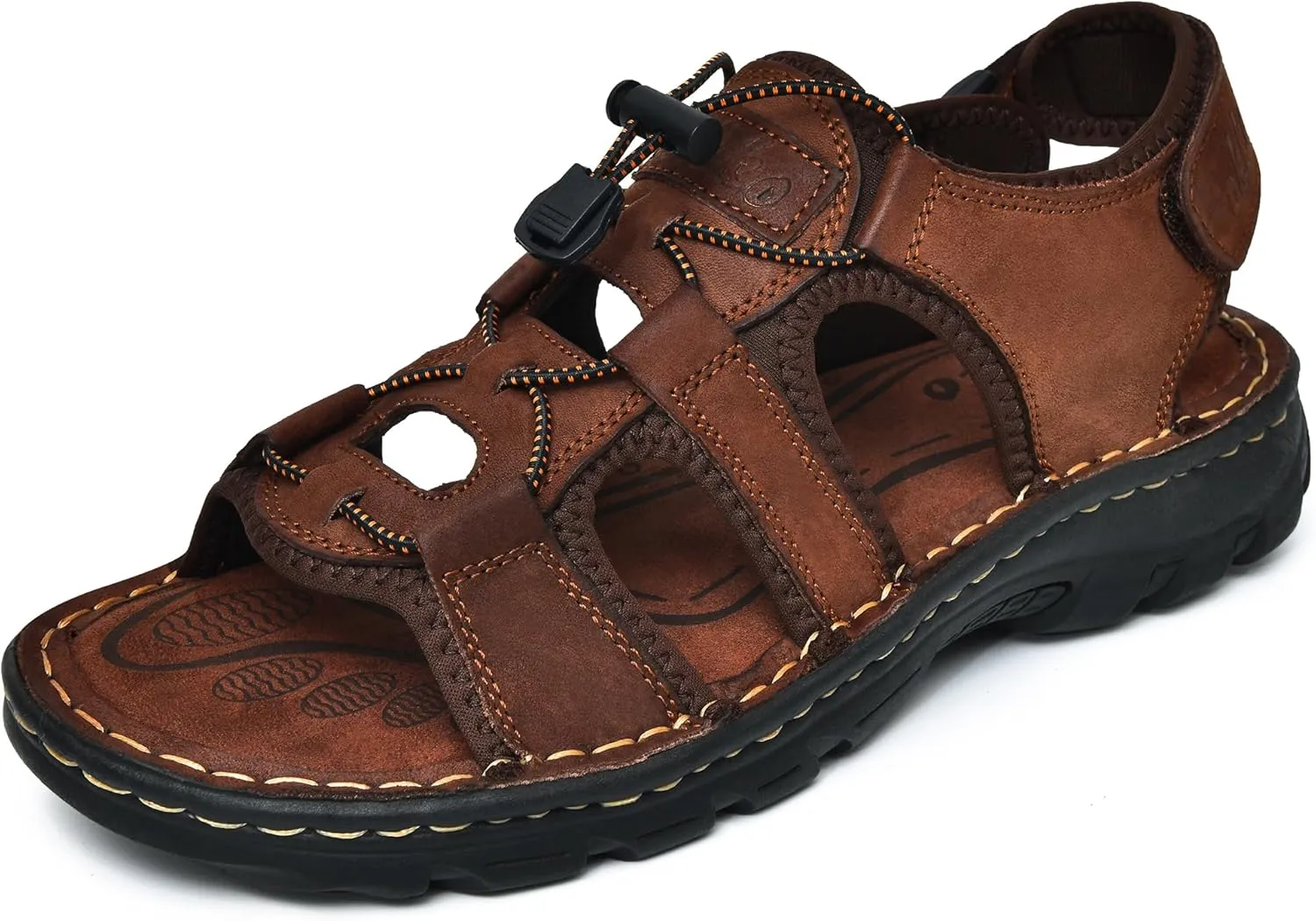 Mens Leather Sandals Open Toe Athletic Fisherman Sandal Casual Summer Outdoor Shoes for Men