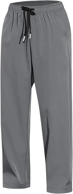 Mens Lightweight Jogging Pant Pockets Chino Work Joggers Loose Sports Casual Sweatpant Plain Pants