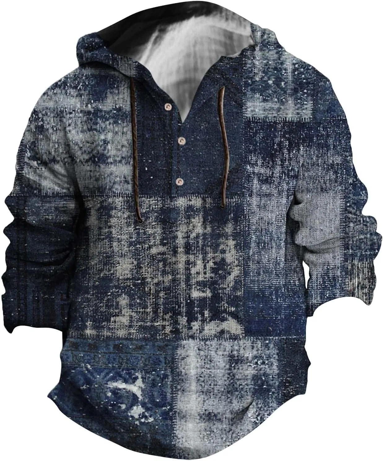 Men's Linen Shirts Hoodie Casual Button Down Shirt Men Long Sleeve Linen Chambray Shirt Mens Beach Shirts