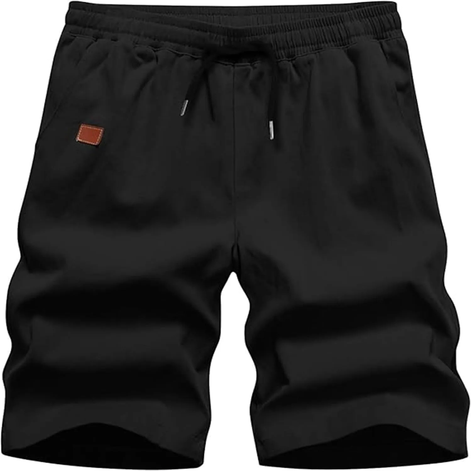 Mens Shorts 7 Inch, Mens Casual Shorts - Cotton Drawstring Summer Beach Stretch Twill Chino Golf Shorts with Pockets