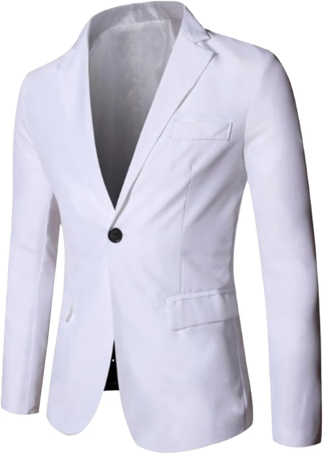 Men's Slim Fit Blazer for Wedding, Prom & Business - Classic Lapel Single Button Suit Jacket, Formal Dinner Coat