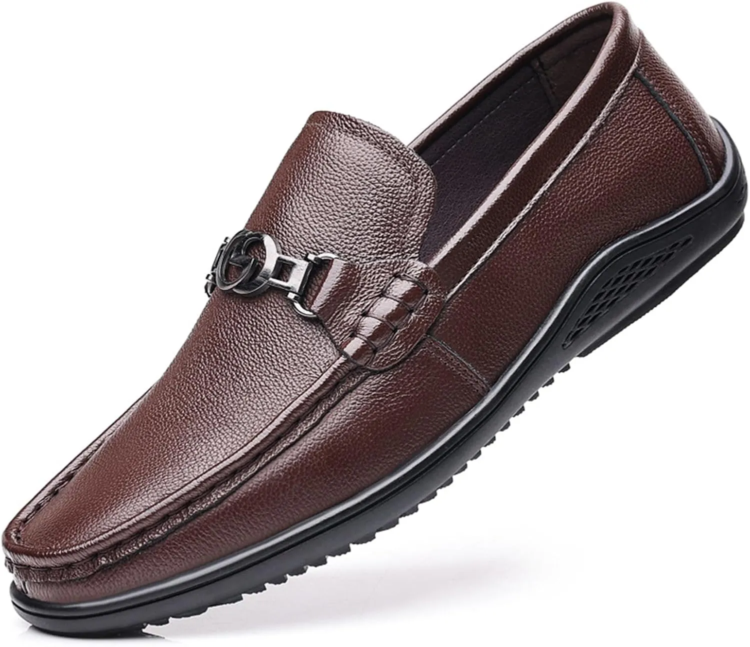 Men's Slip-On Loafers Formal Dress Shoes Chain Non-Slip Comfy Business Shoes Classic Boat Shoes