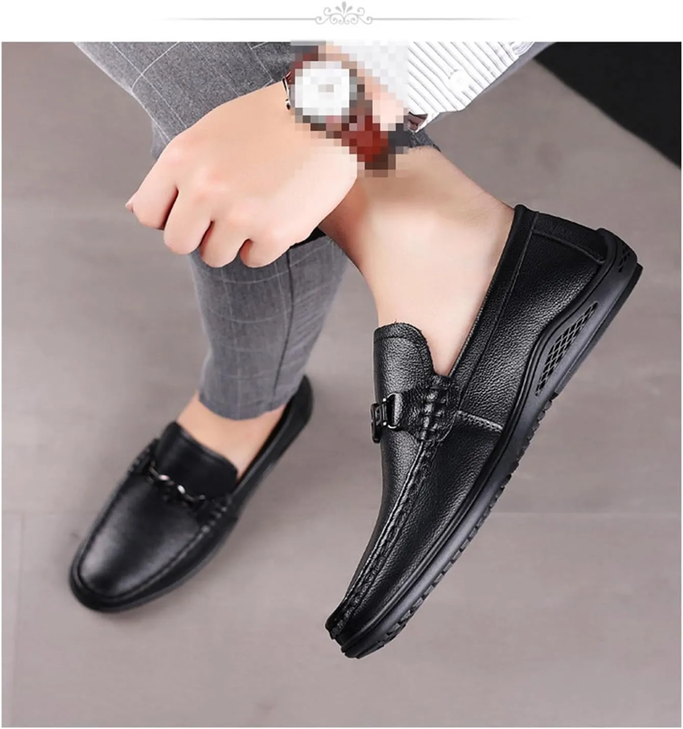Men's Slip-On Loafers Formal Dress Shoes Chain Non-Slip Comfy Business Shoes Classic Boat Shoes