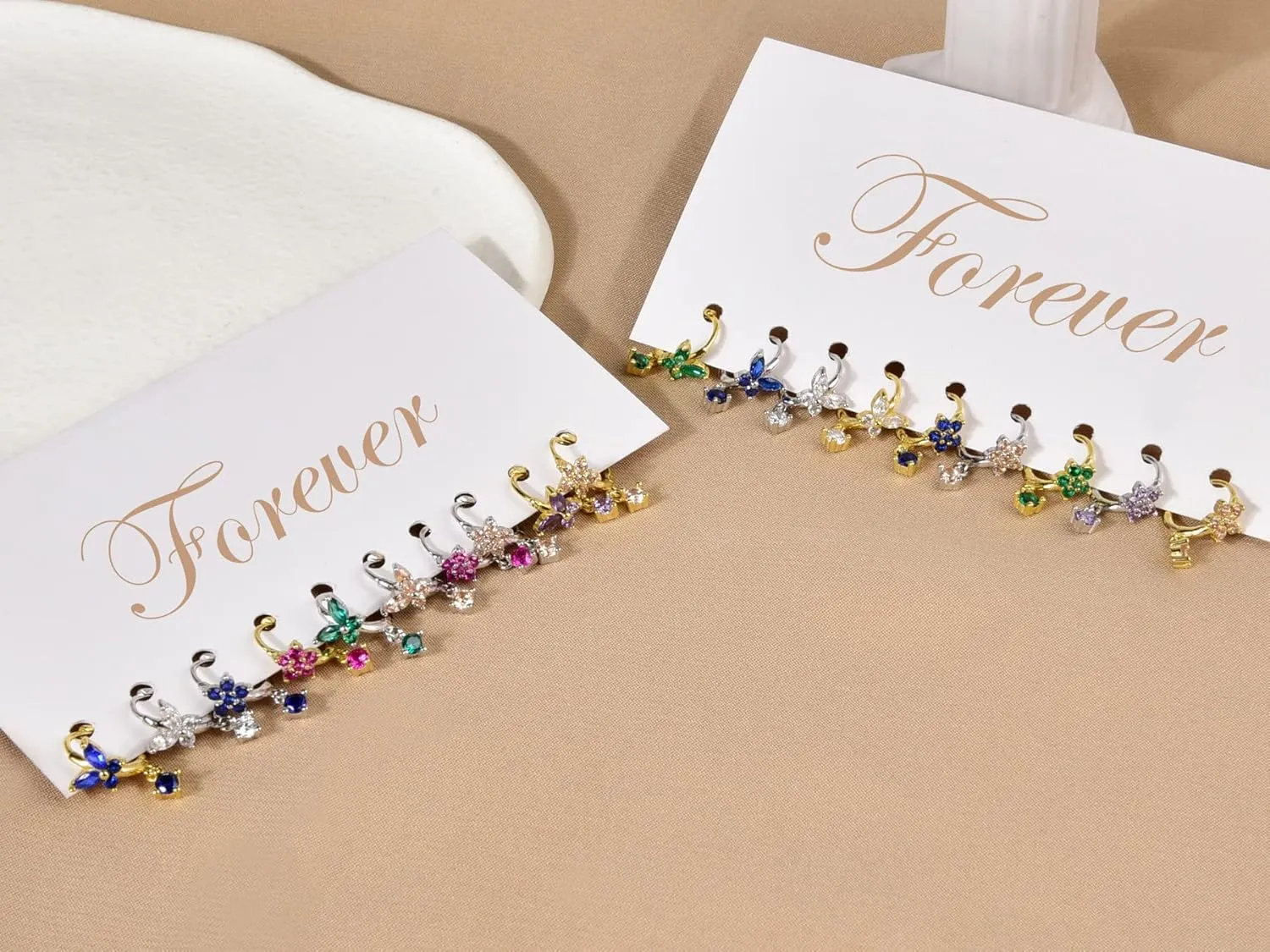 Mini Huggie Hoop Earrings With Dangle Charm 925 Sterling Silver Gold Tiny Small Cz Cubic Zirconia Butterfly Flower Dangling Hoop Earrings