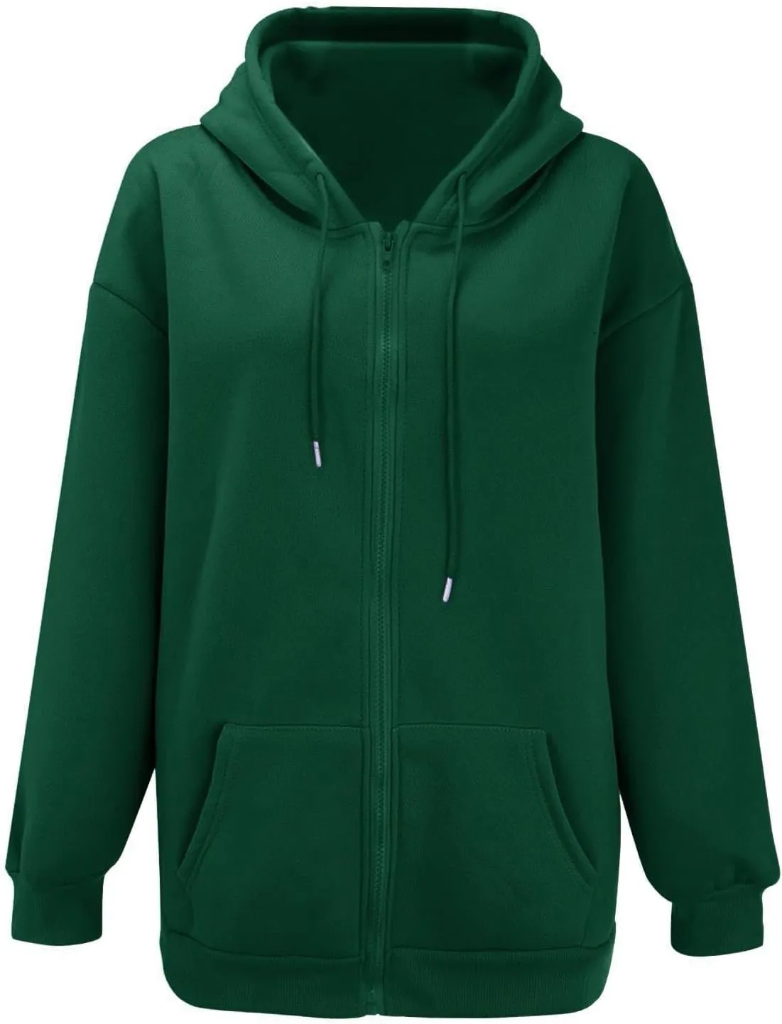 Miyaomn Trendy Zip Up Hoodies for Women Long Sleeve Oversized Sweatshirts Y2K Fall Outfits Casual Fashion Jacket with Pockets