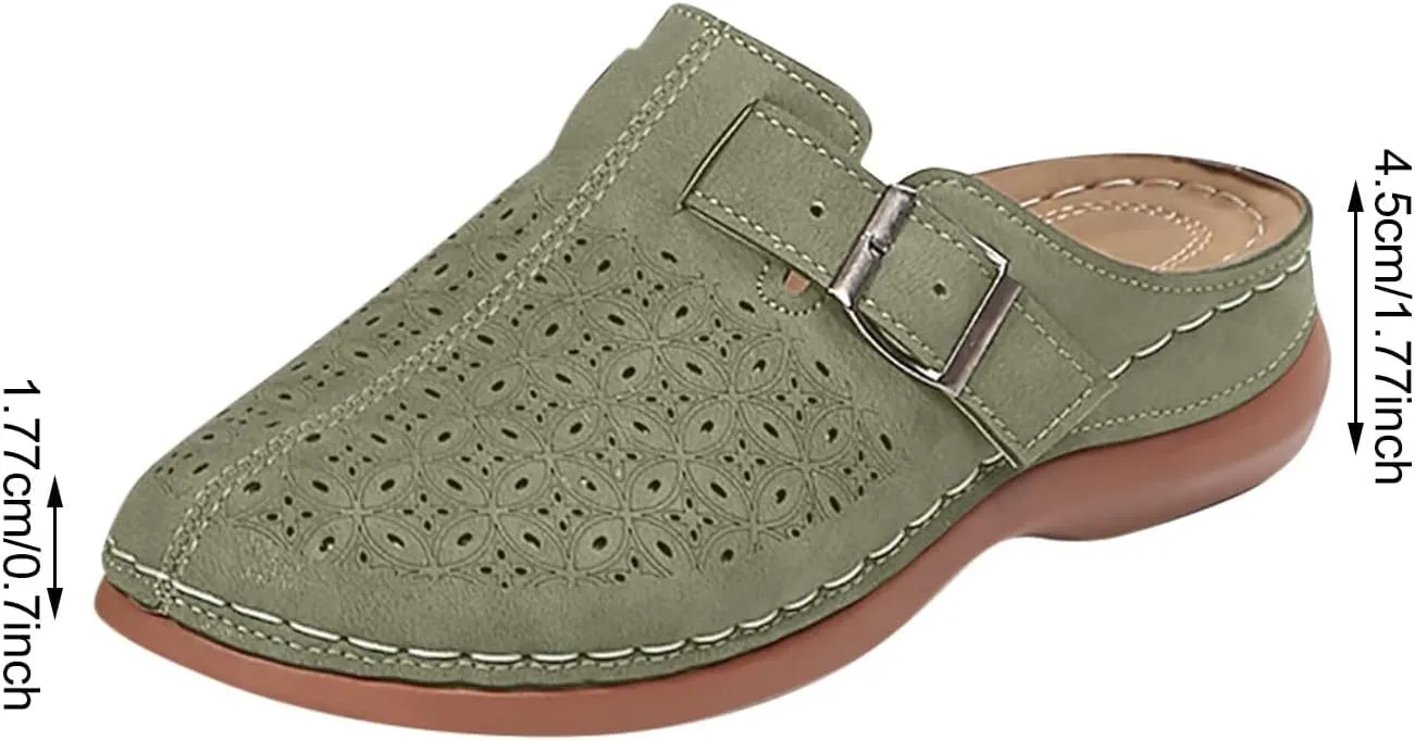 Mules for Women Wedge Sandals Comfortable Dressy Summer Closed Toe Casual Adjustable Hook Loop Alicegana Comfort on Shoes Clogs Platform Orthopedic Ankle Strap Slip On Walking Slippers