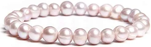 Natural Freshwater Pearls Bracelets Women 2022 Bangles Handmade White Baroque Pearls Beads Elastic Bracelet Men Fashion Jewelry - (Metal Color: 2; Length: 19cm)