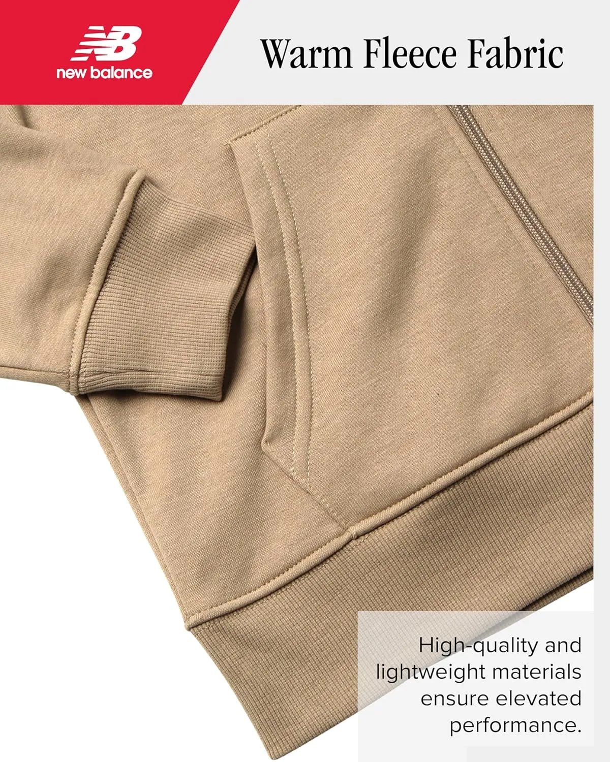 New Balance Boys' Active Sweatshirt - Zip-Up Fleece Hoodie - Performance Activewear for Boys (8-20)