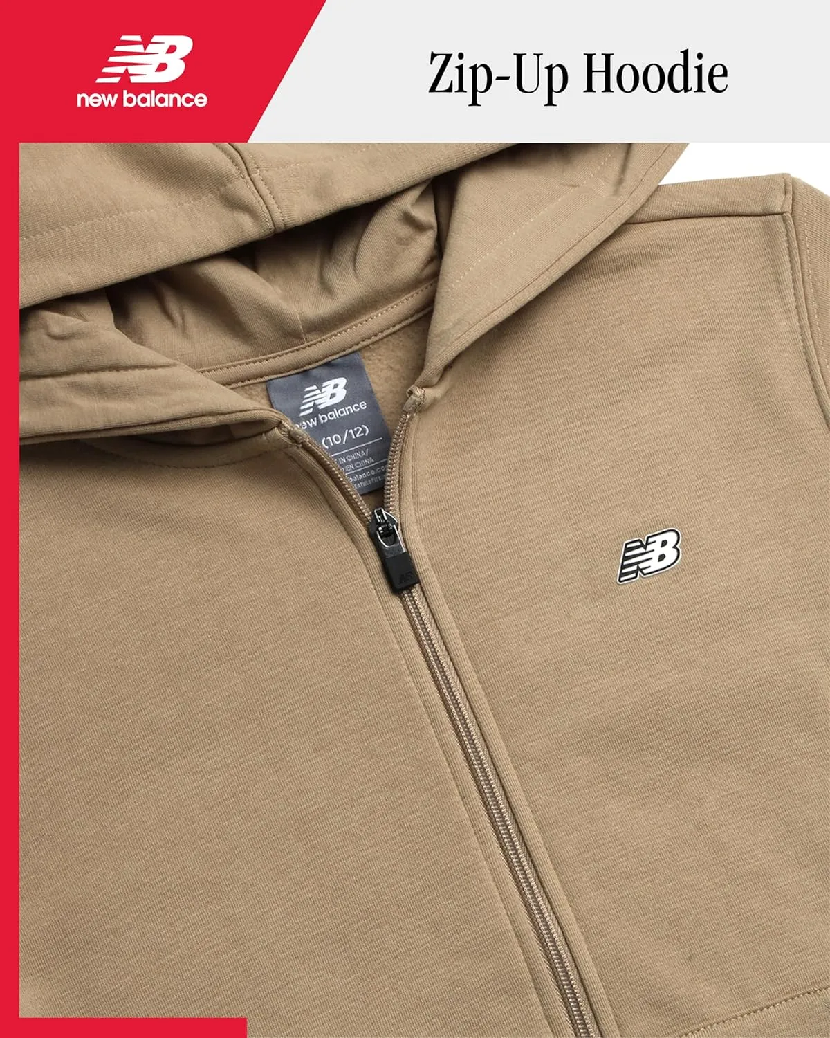 New Balance Boys' Active Sweatshirt - Zip-Up Fleece Hoodie - Performance Activewear for Boys (8-20)