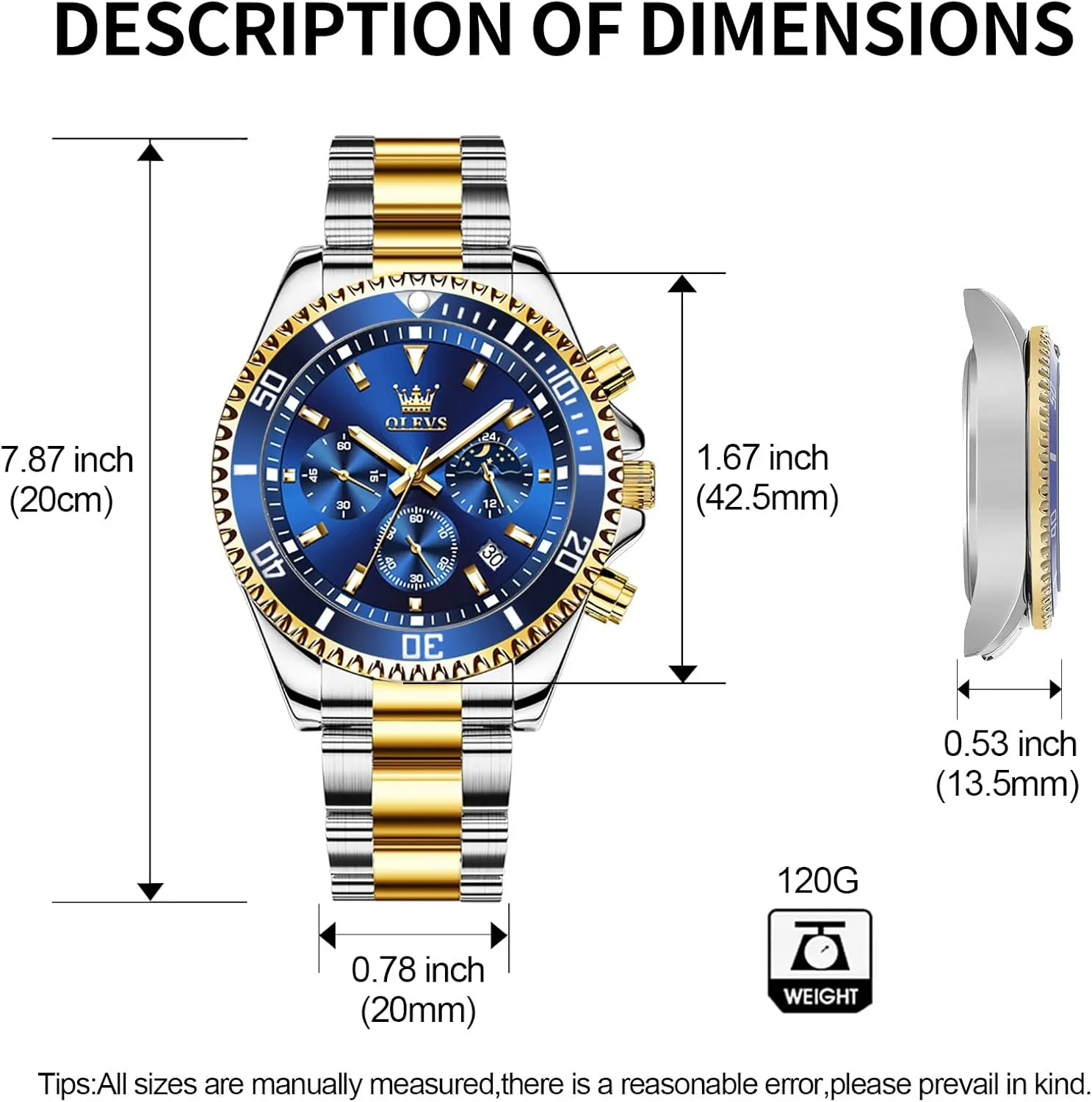 OLEVS Mens Watches Big Face Stainless Steel Waterproof Date Analog Quartz Watches Fashion BusinessWrist Watches for Men