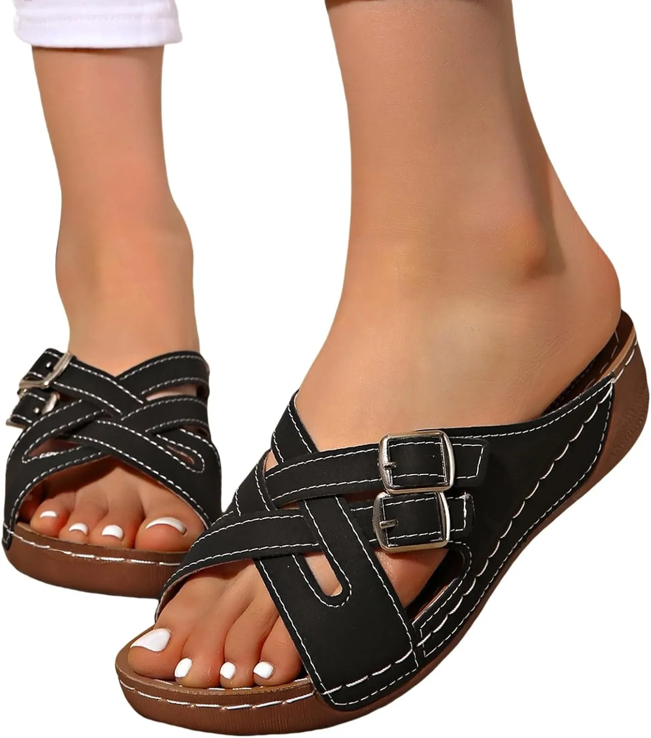 Orthopedic Sandals for Women Comfortable Dressy Wedge Spring Shoes Summer Vacation Arch Support Orthotic Sandals