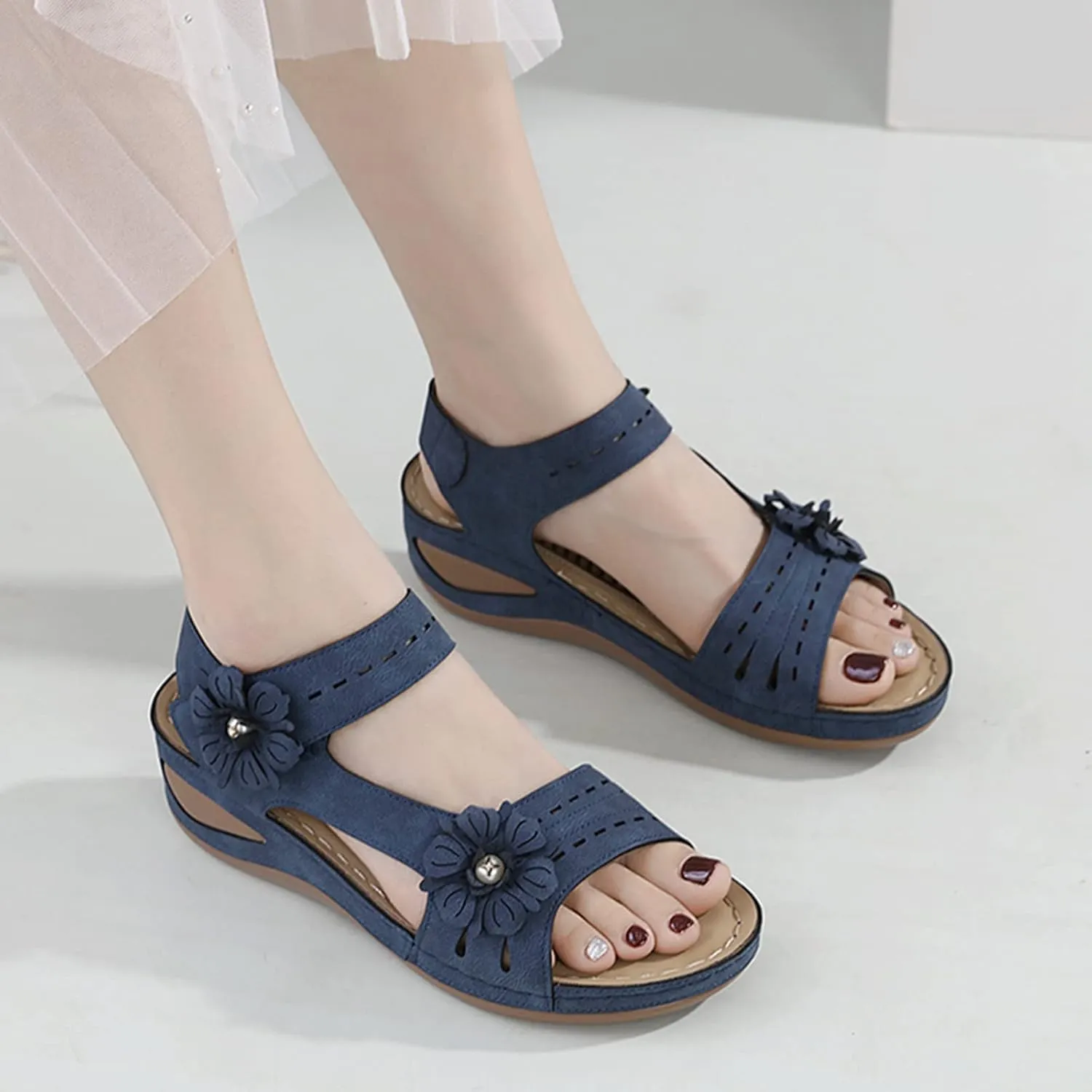 Orthopedic Slippers for Women 6 Wide All Black Orthopedic Shoes for Women Heeled Sandals for Women Arch Support Ladies Leather Sandals Plantar Fasciitis Sandals Closed Toe Black Shoes Women Dressy
