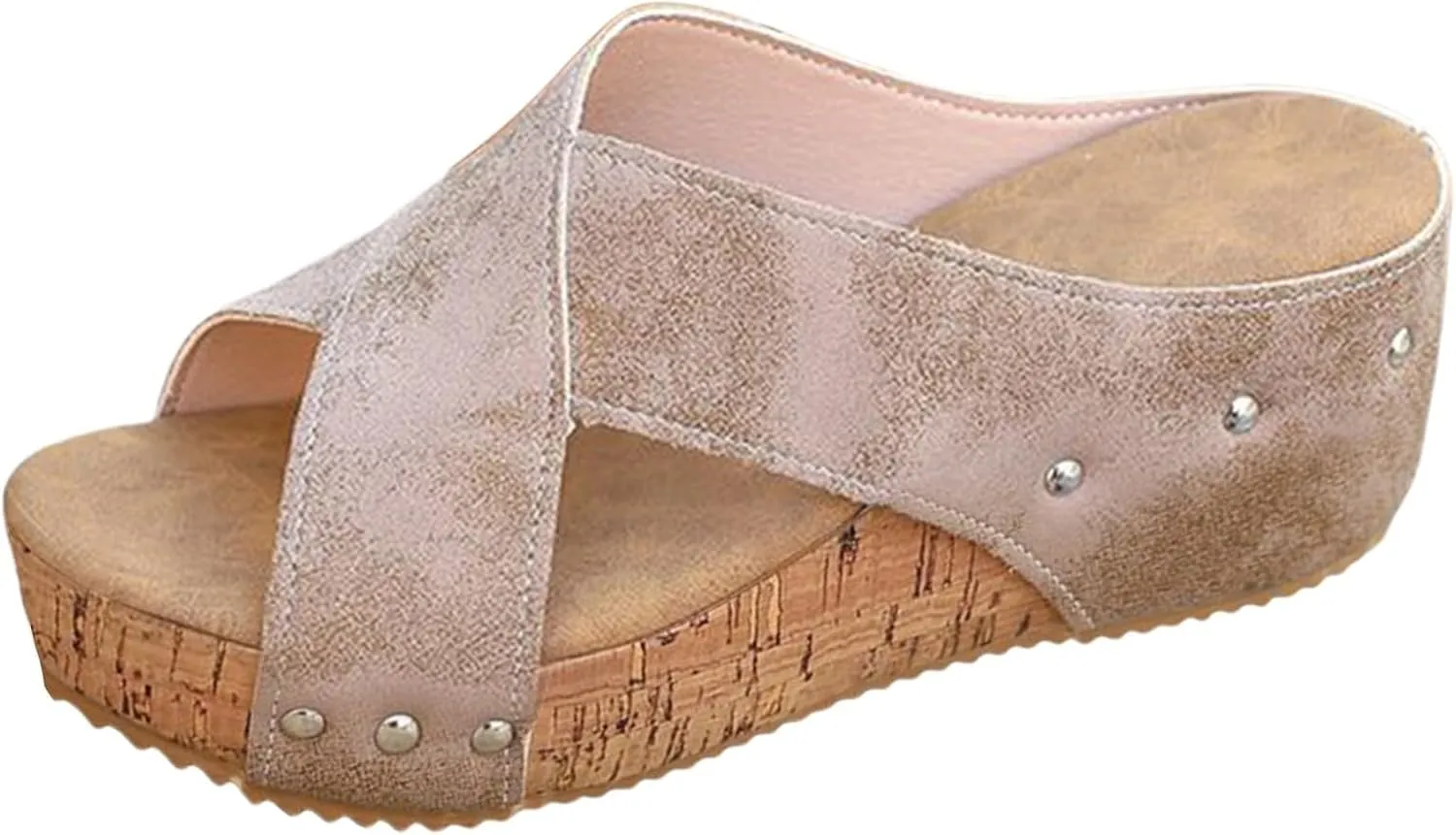 Orthopedic Wedge Sandals for Women with Arch Support Platform Low Heels Summer Casual Comfortable Slip On Walking Shoes