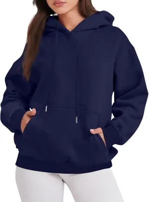 Oversized Hoodies For Women,2024 Fall Trendy Basic Plain Y2K Hoodies Drawstring Pullover Tops Long Sleeve Sweatshirt