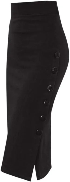 Pencil Skirt Button Womens Skirt High Ladies Multiple Office Split Size Waisted Skirt Skirts to Wear with Boots