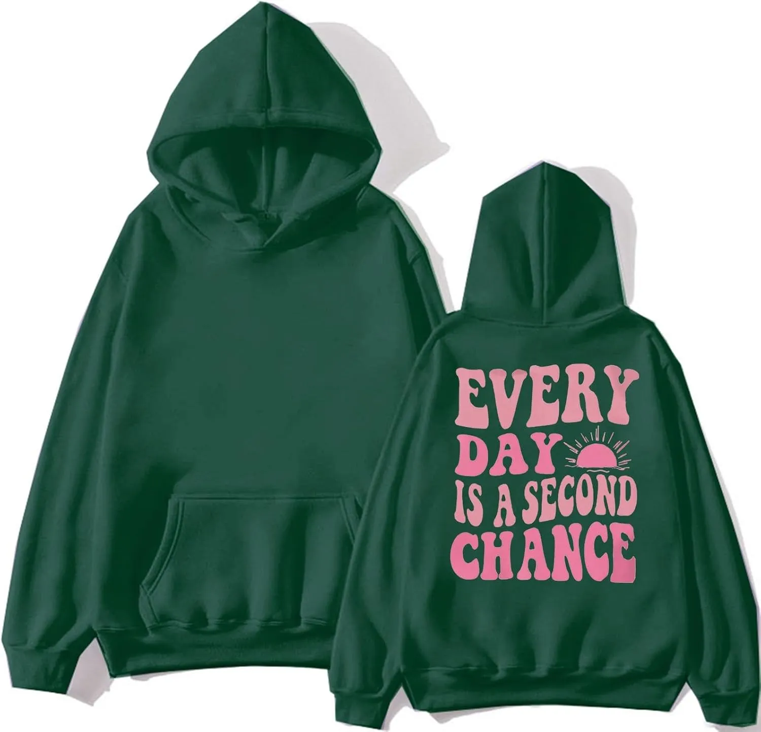 Pink Hoodies for Women Latter Print Oversized Long Sleeve Casual Pullover with Pocket Sweater 2024 Fall Sweatshirt Y2K