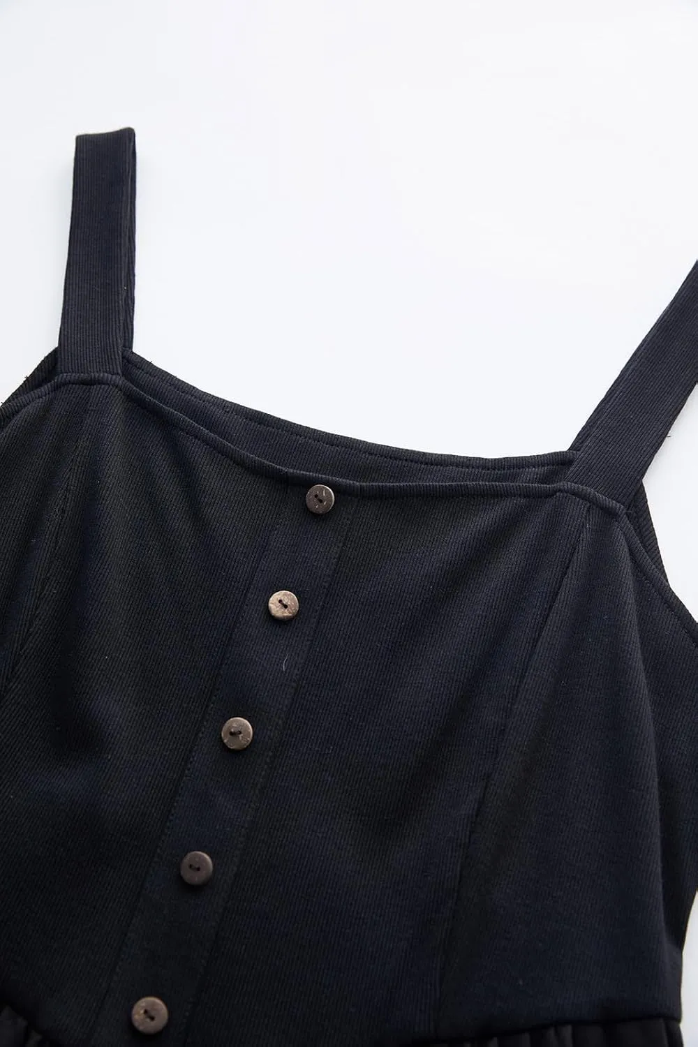 Plus Size Black Sundress for Curvy Women High Waist Sleeveless Summer Casual Midi Dress with Pockets