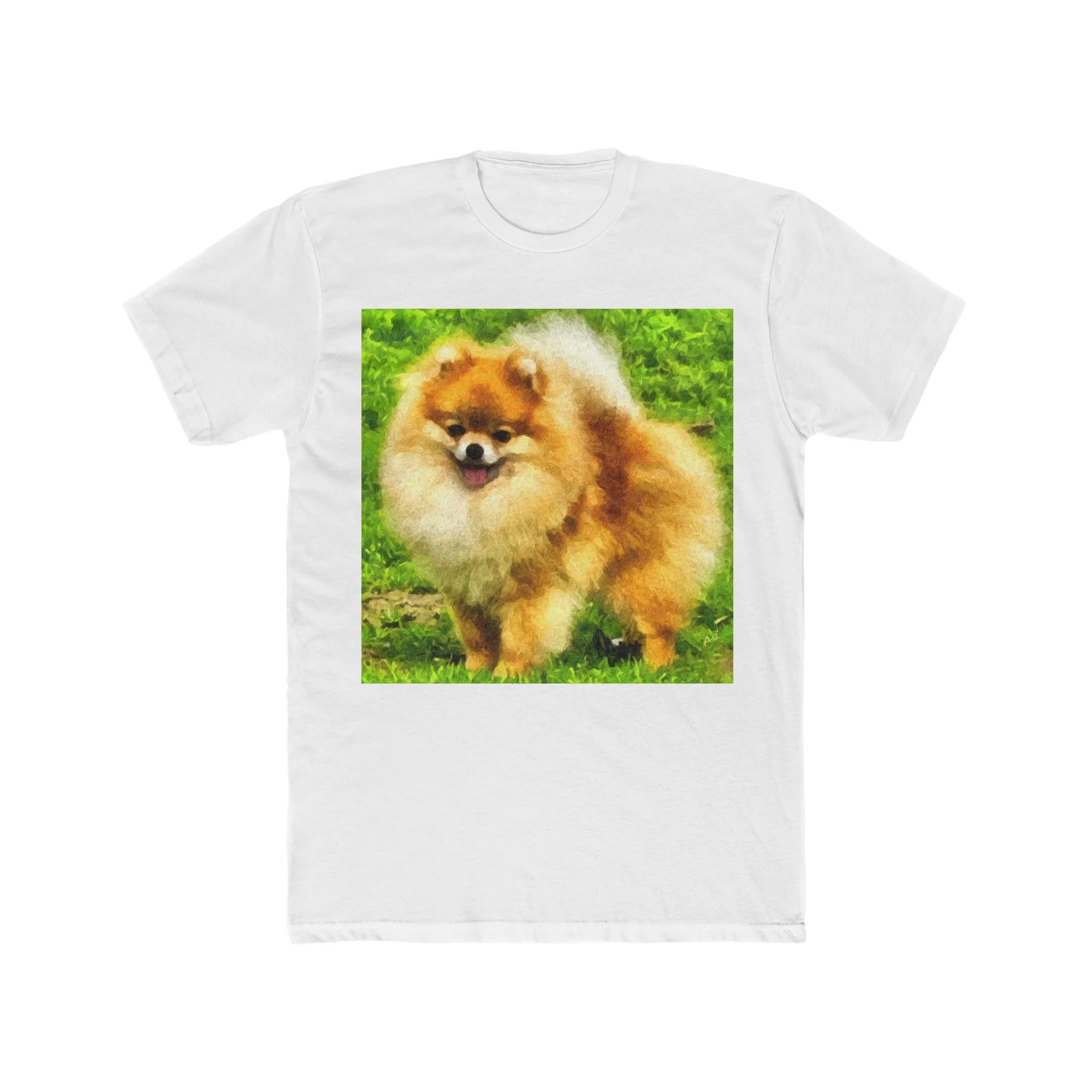 Pomeranian 'Pom Pom' Men's FIted Cotton Crew Tee
