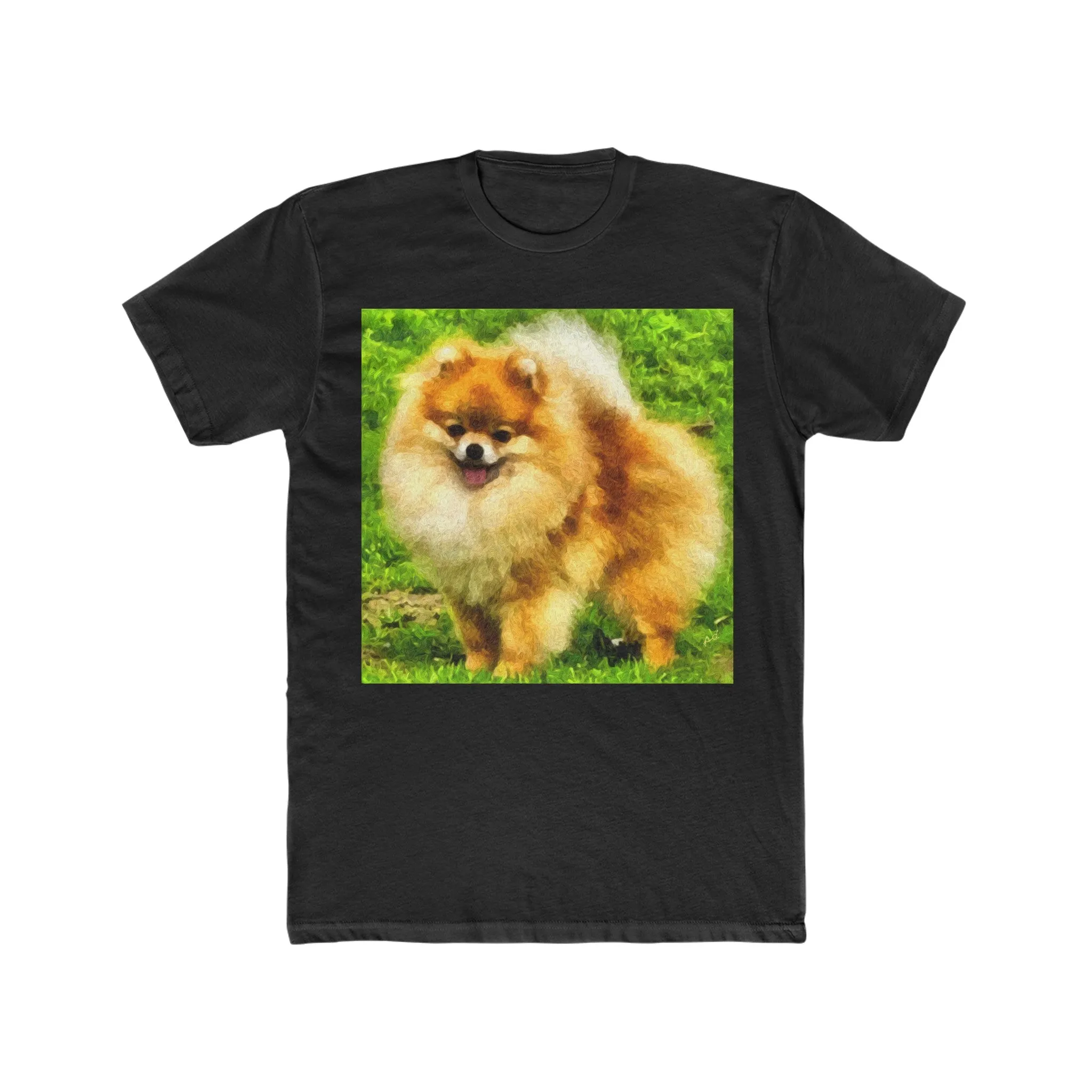 Pomeranian 'Pom Pom' Men's FIted Cotton Crew Tee
