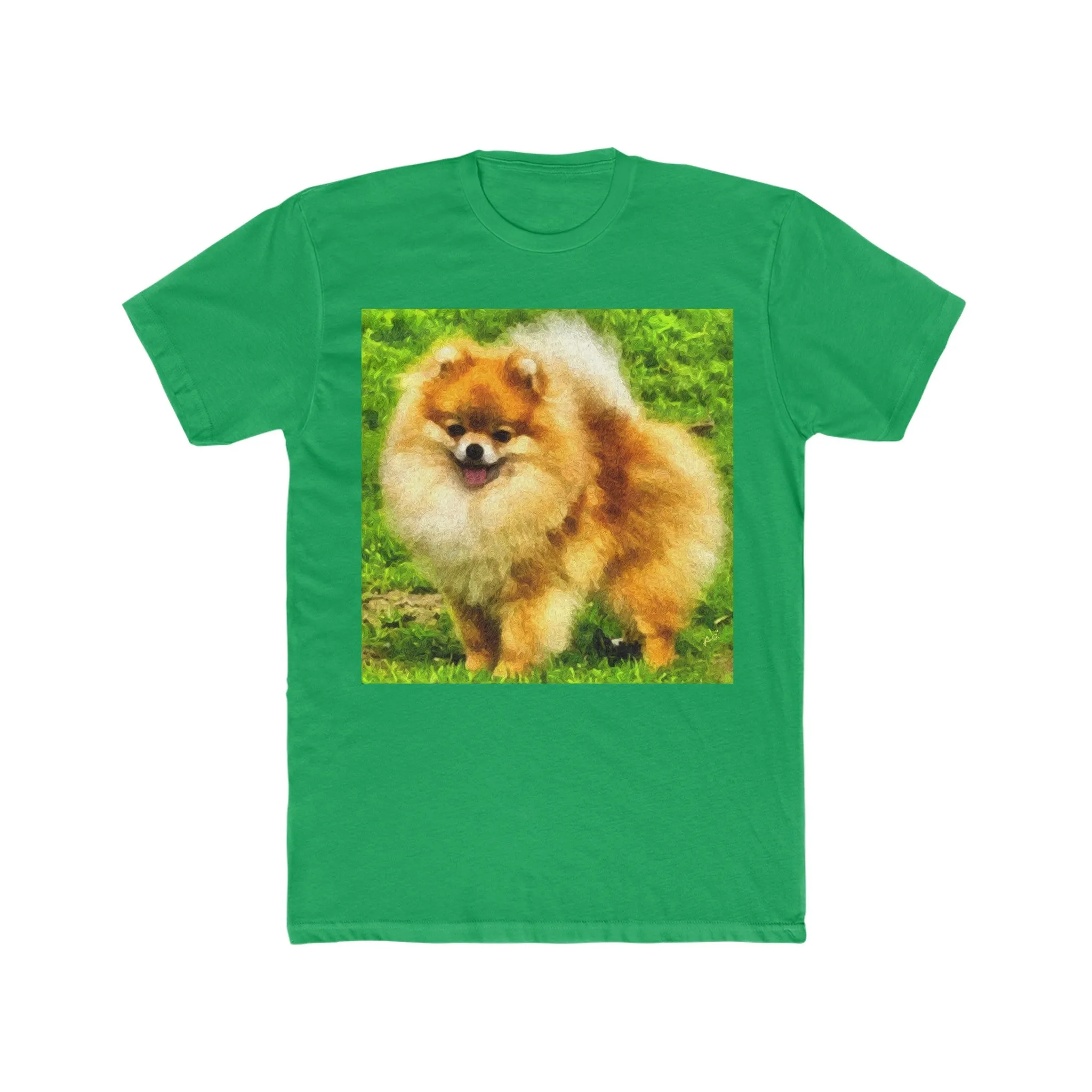 Pomeranian 'Pom Pom' Men's FIted Cotton Crew Tee