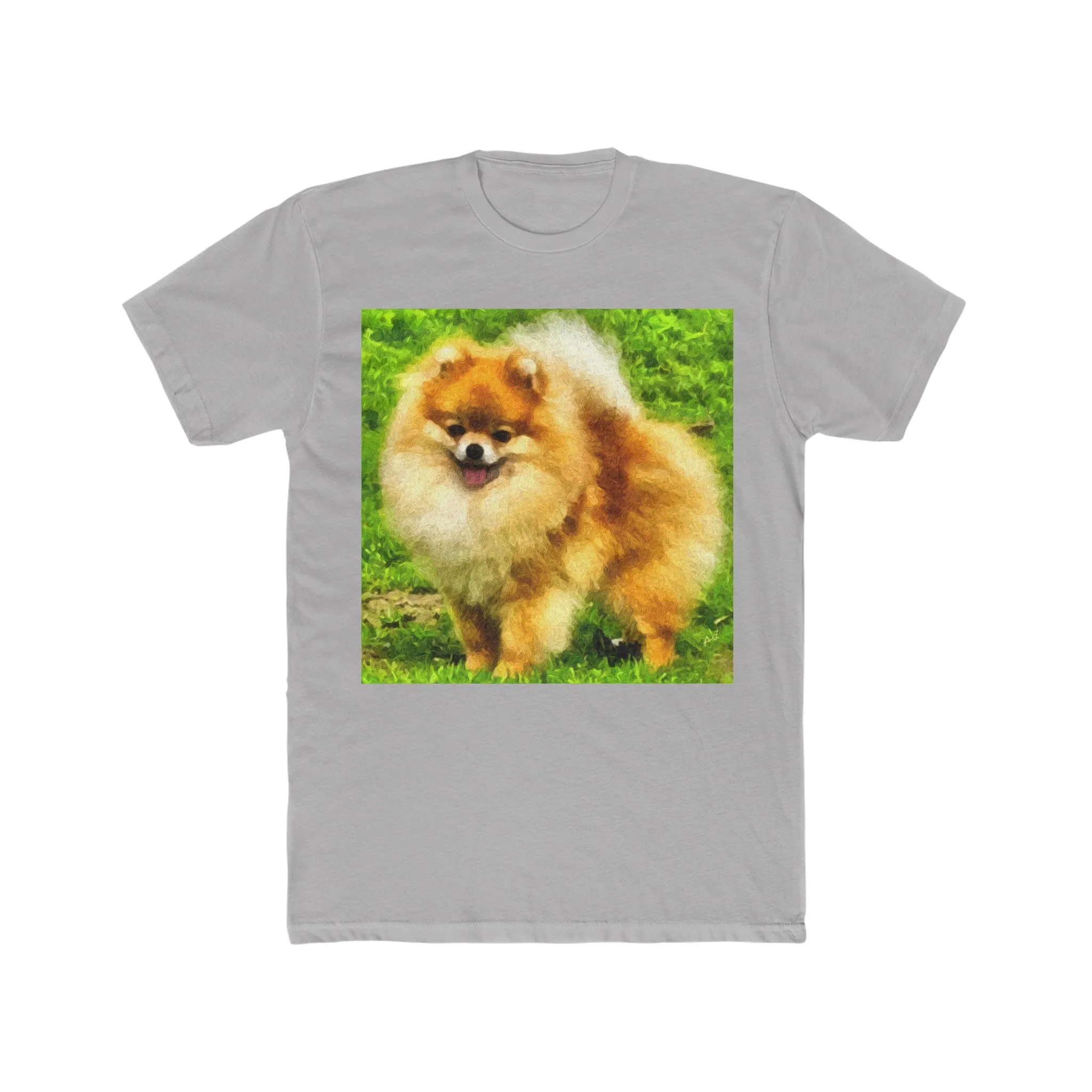 Pomeranian 'Pom Pom' Men's FIted Cotton Crew Tee