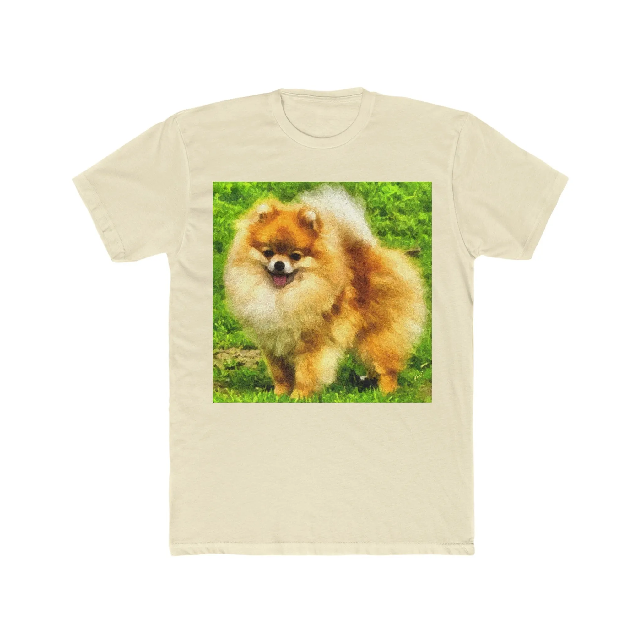 Pomeranian 'Pom Pom' Men's FIted Cotton Crew Tee