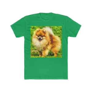 Pomeranian 'Pom Pom' Men's FIted Cotton Crew Tee