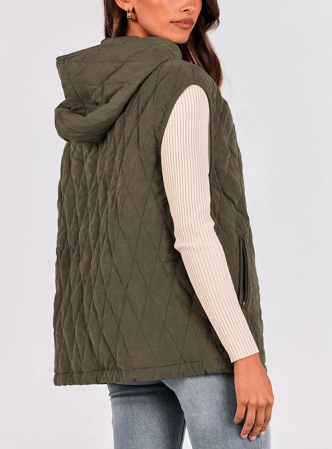 PRETTYGARDEN Women's 2025 Fall Spring Vest Casual Sleeveless Hooded Zip Up Jacket Trendy Winter Coat Outerwear