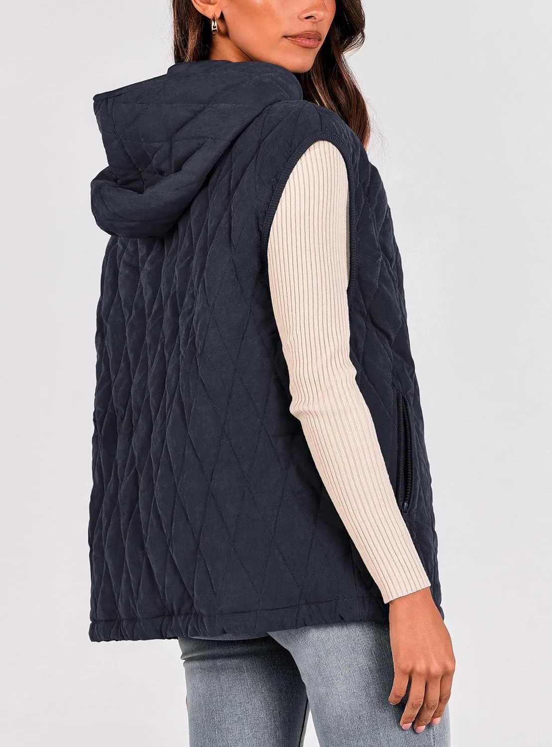 PRETTYGARDEN Women's 2025 Fall Spring Vest Casual Sleeveless Hooded Zip Up Jacket Trendy Winter Coat Outerwear