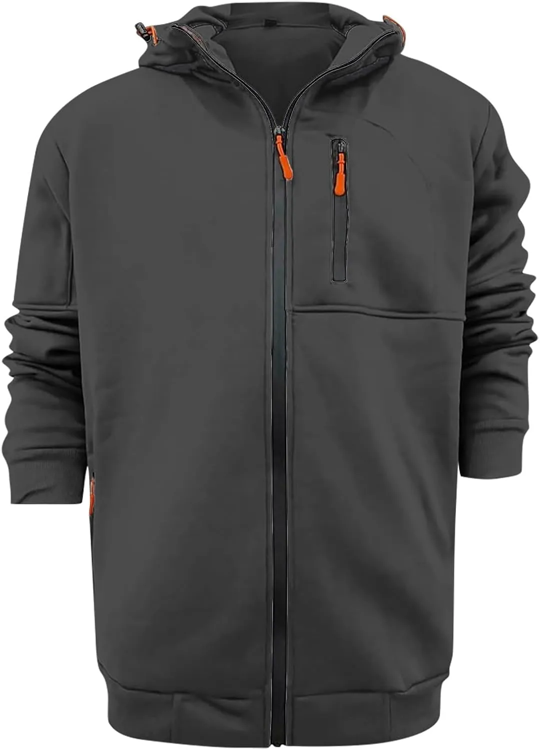 Pullover & Full Zip Mens' Autumn Winter Long Sleeve Zipper Hooded Sweatshirt Men's Hooded Fleece Sweatshirt With
