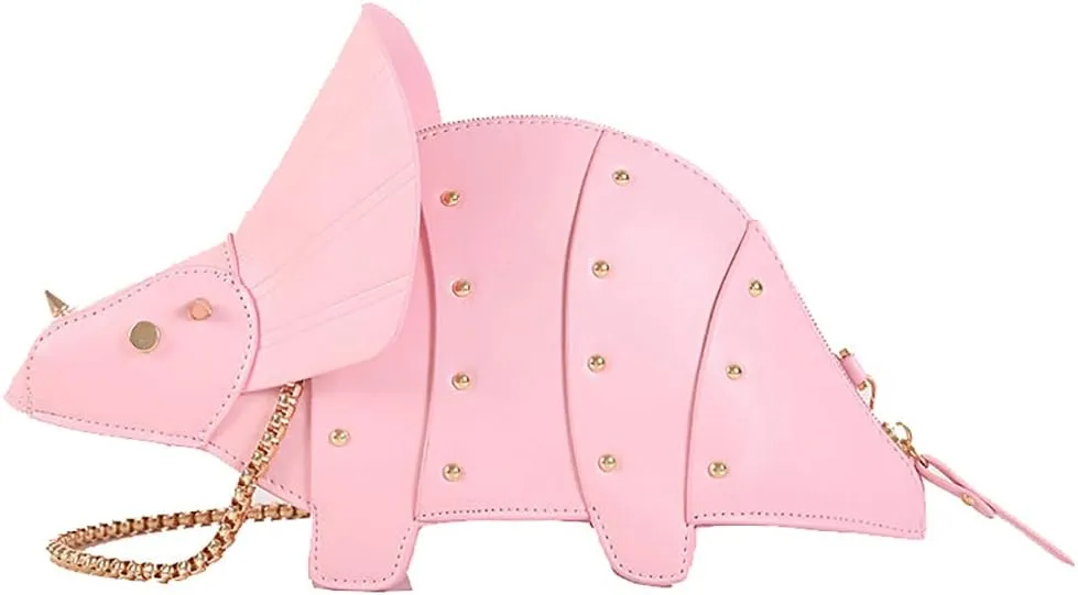 QZUnique Dinosaur Shark Shoulder Bag for Women 3D Animal Novelty Purse Zipper Crossbody Handbag Clutch Messenger Bag for Girl