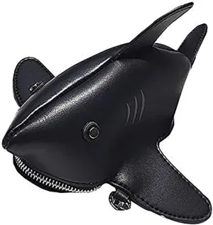 QZUnique Dinosaur Shark Shoulder Bag for Women 3D Animal Novelty Purse Zipper Crossbody Handbag Clutch Messenger Bag for Girl