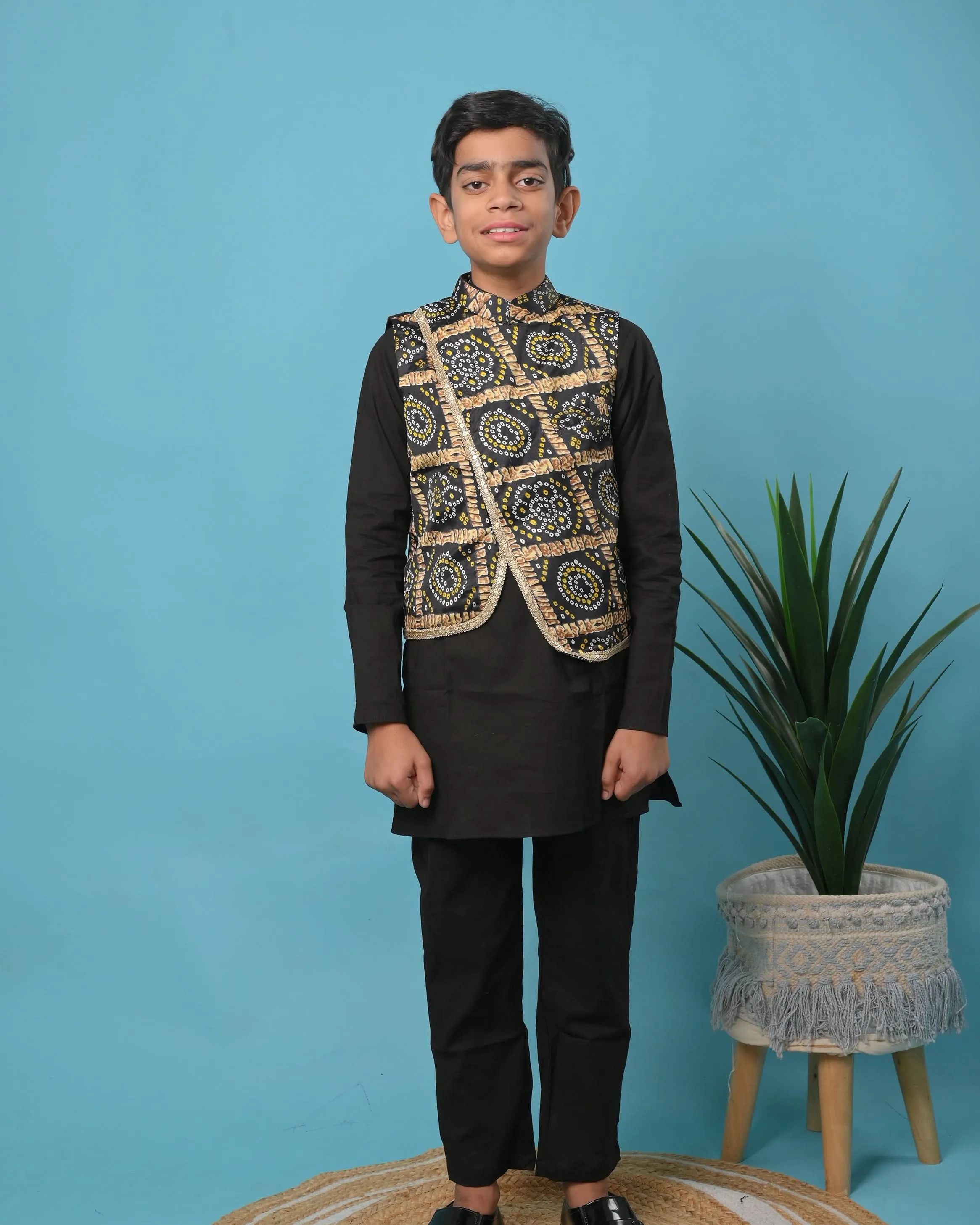 Raina kurta pajama set with Nehru Jacket 3 piece Set | Shobitam Custom Wear Made To Order