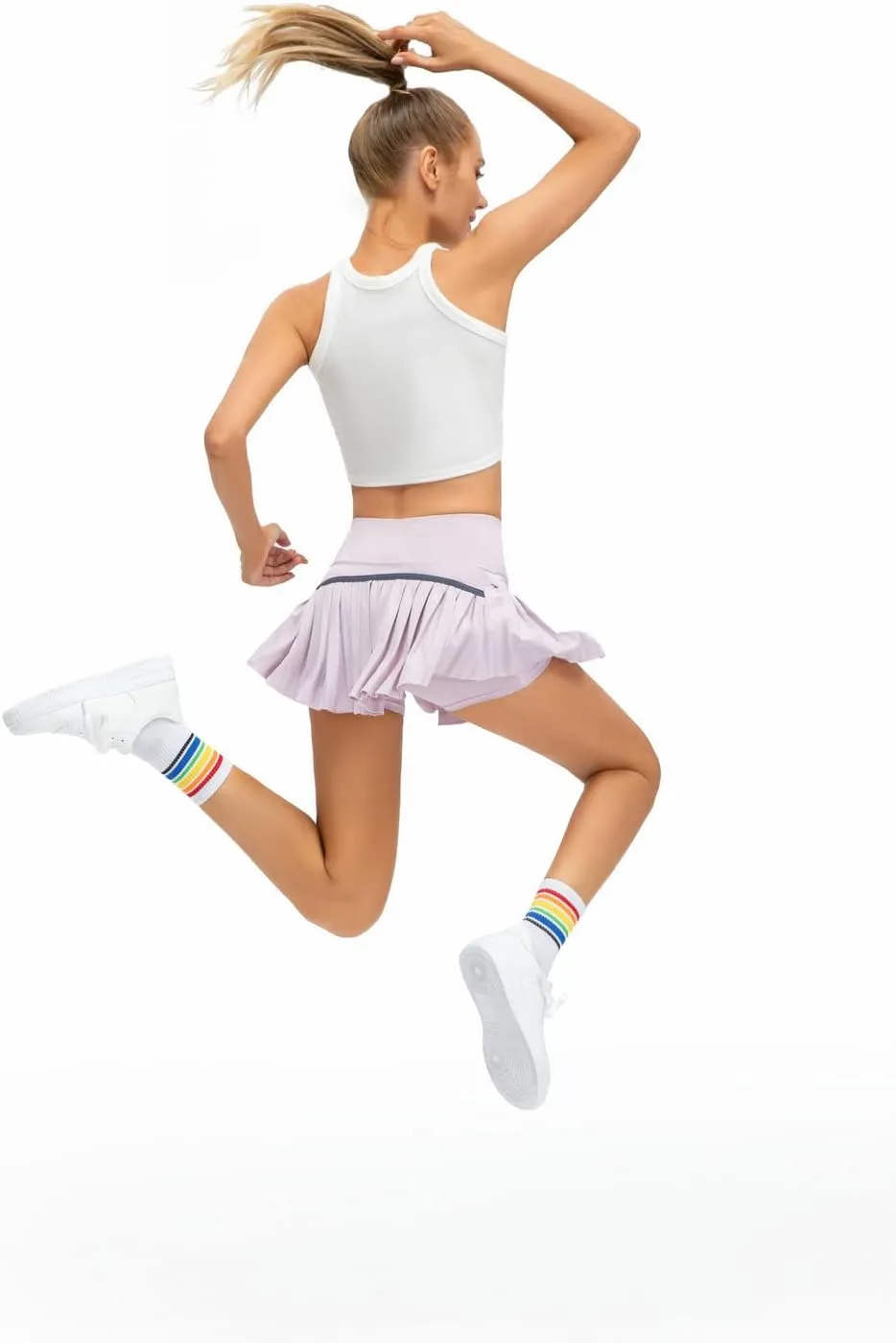 Raroauf Womens Pleated Tennis Skirts with Shorts High Waisted Mini Skirt Golf Skort Athletic Skirts Workout Pickball