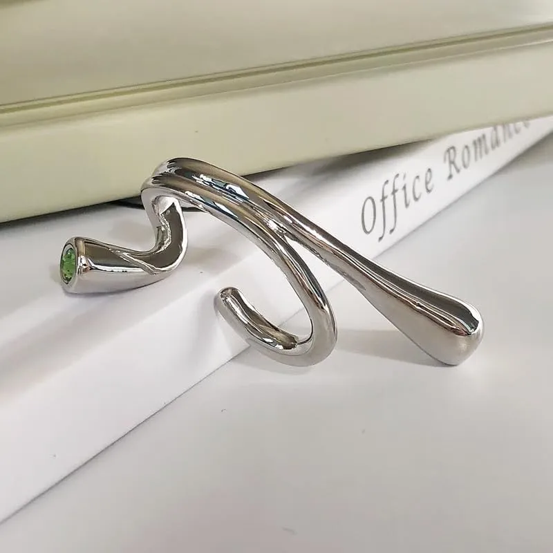 Right Ear Cuff Earrings Trendy Gem Stuff Gifts Christmas Gifts Zircon Ear Cuff Earrings No Piercing Gem Ear Clip Wrap Around Fake Earrings Ear Wrap Crawler Right Wrap EarringsSilver