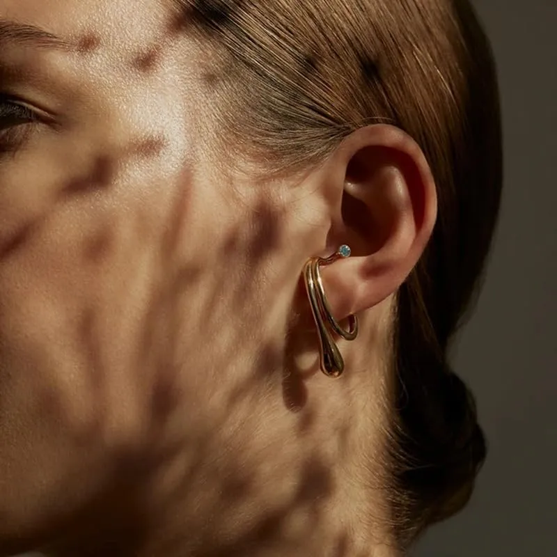 Right Ear Cuff Earrings Trendy Gem Stuff Gifts Christmas Gifts Zircon Ear Cuff Earrings No Piercing Gem Ear Clip Wrap Around Fake Earrings Ear Wrap Crawler Right Wrap EarringsSilver