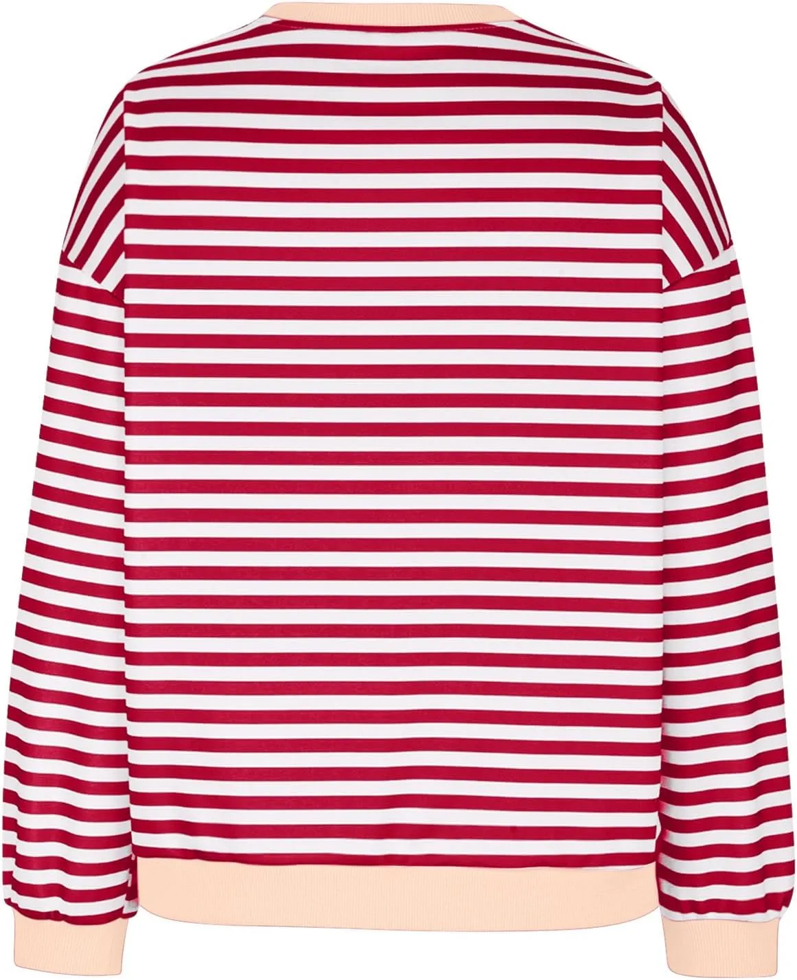 RKSTN Womens Casual Striped Tops Long Sleeve Shirts Crewneck Oversized Sweatshirts 2024 Trendy Fall Clothes