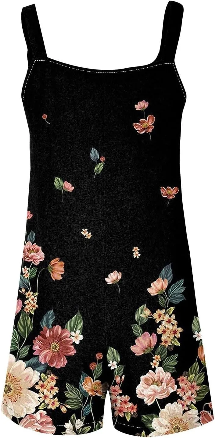 Romper for Women 2025 Summer Casual Sleeveless Jumpsuits Loose Fit Adjustable Strap Shorts Overalls Beach Vacation Outfits