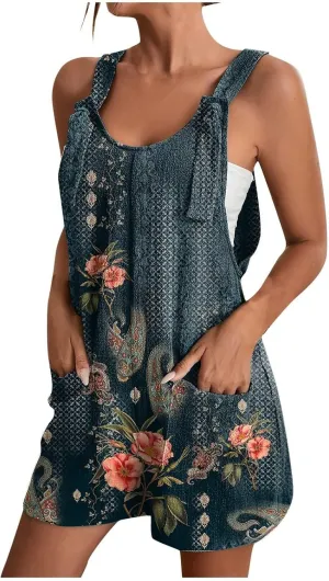 Romper for Women 2025 Summer Casual Sleeveless Jumpsuits Loose Fit Adjustable Strap Shorts Overalls Beach Vacation Outfits