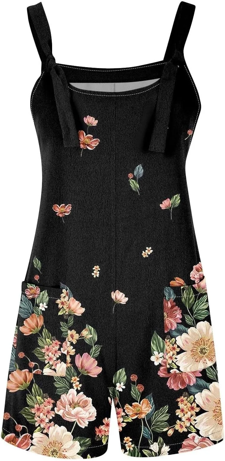 Romper for Women 2025 Summer Casual Sleeveless Jumpsuits Loose Fit Adjustable Strap Shorts Overalls Beach Vacation Outfits