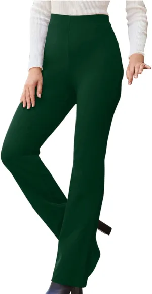 Ruziyoog Flare Leggings for Women Casual High Waist Bootcut Pants Business Casual Work Pants Trousers Pull On Office Slacks