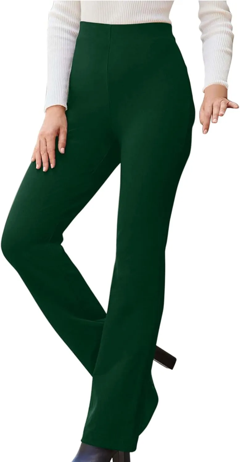 Ruziyoog Flare Leggings for Women Casual High Waist Bootcut Pants Business Casual Work Pants Trousers Pull On Office Slacks