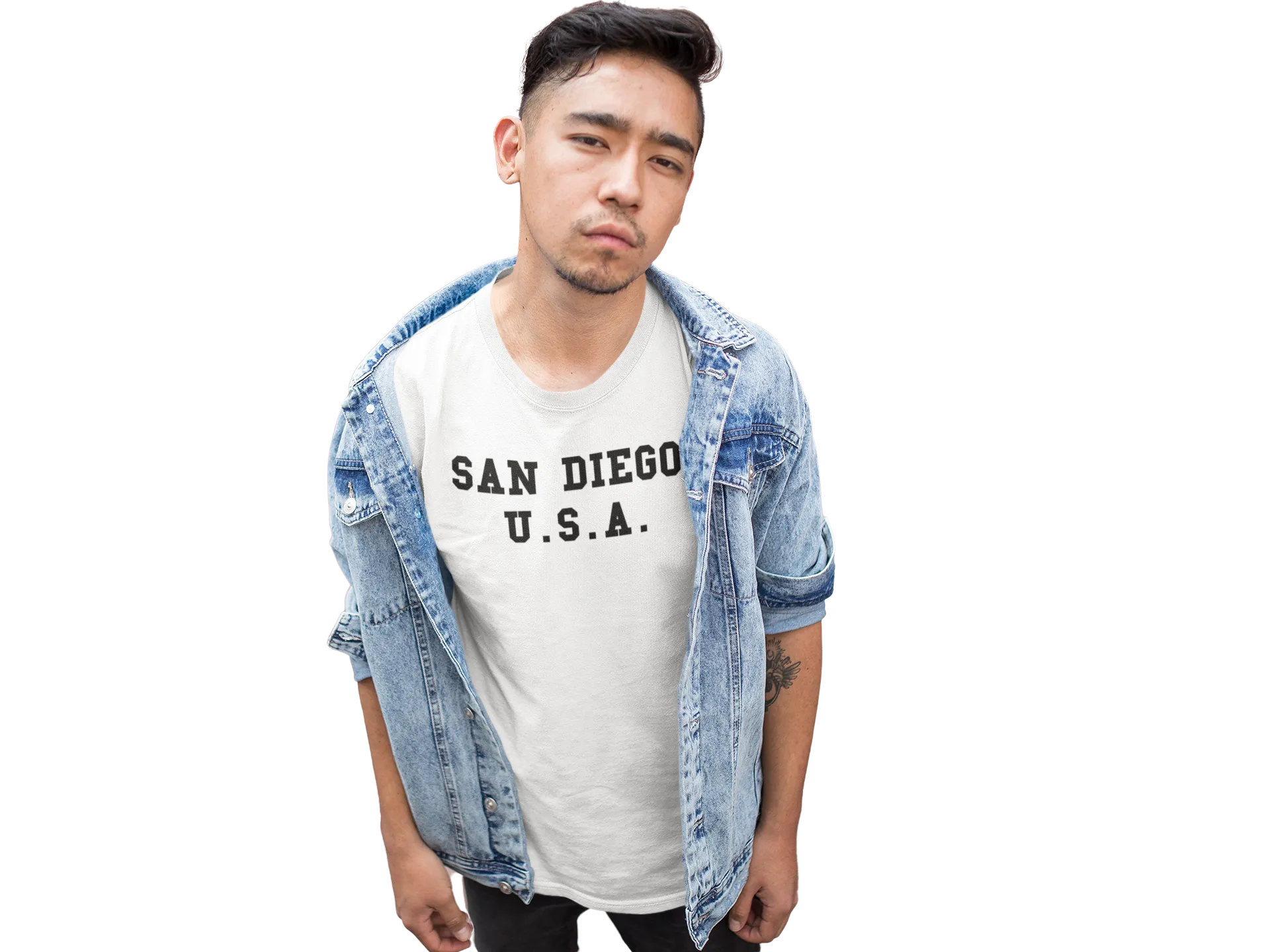 San Diego, U.S.A.  Men's Cotton Crew Tee