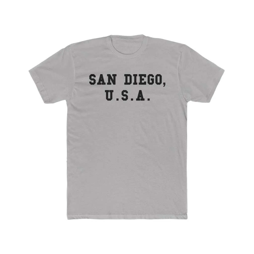 San Diego, U.S.A.  Men's Cotton Crew Tee