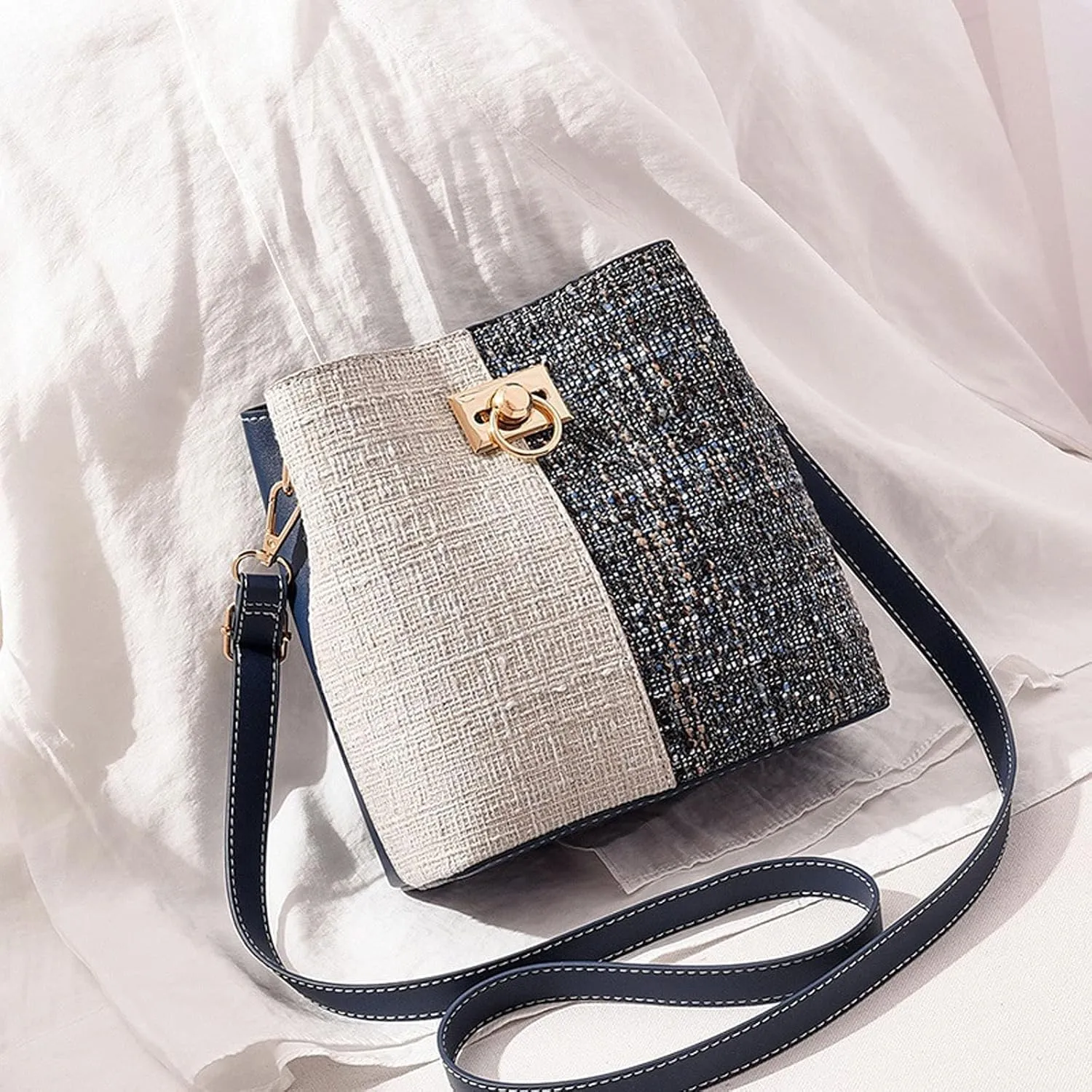 Shoulder bag Leather Women Panelled Bucket Bag Shoulder Bag Crossbody Bag