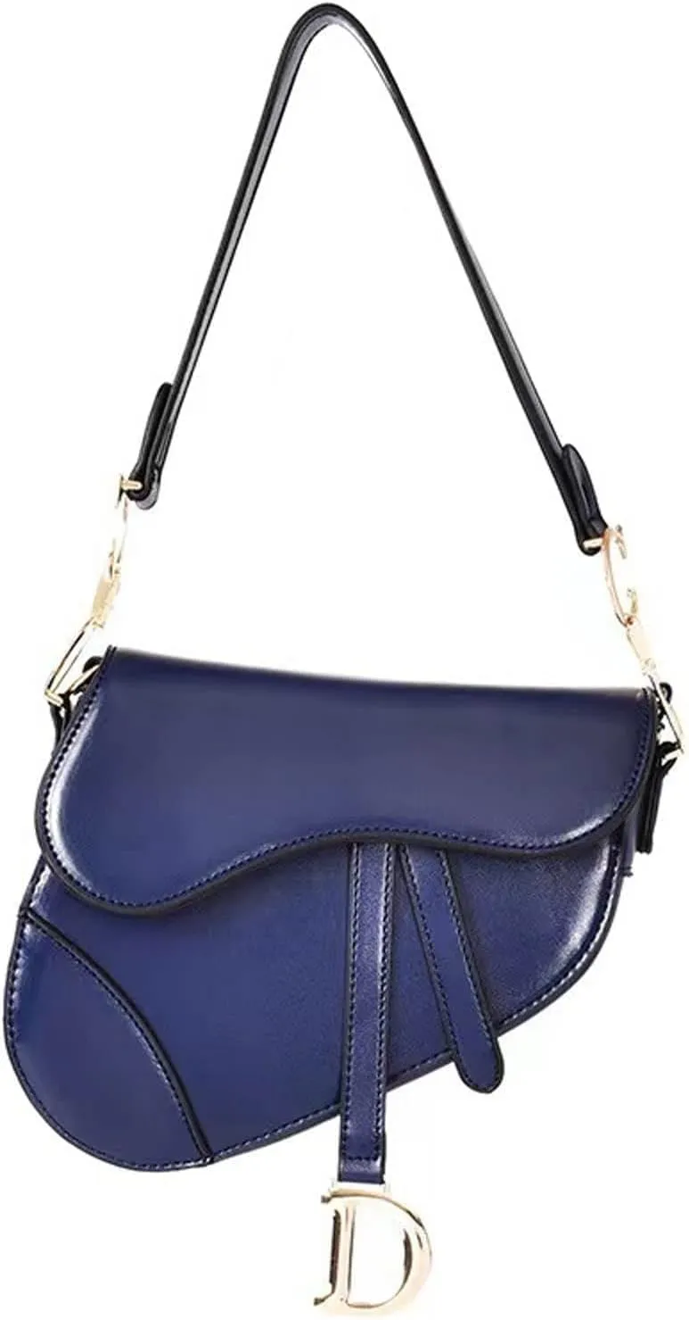 Shoulder bag PU Leather Saddle BagFemale Shoulder Bag Wide Strap Messenger Cross Body Handbag Purse For Women